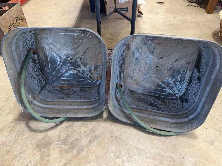 Double Galvanized Steel Wash Tub with Hose image