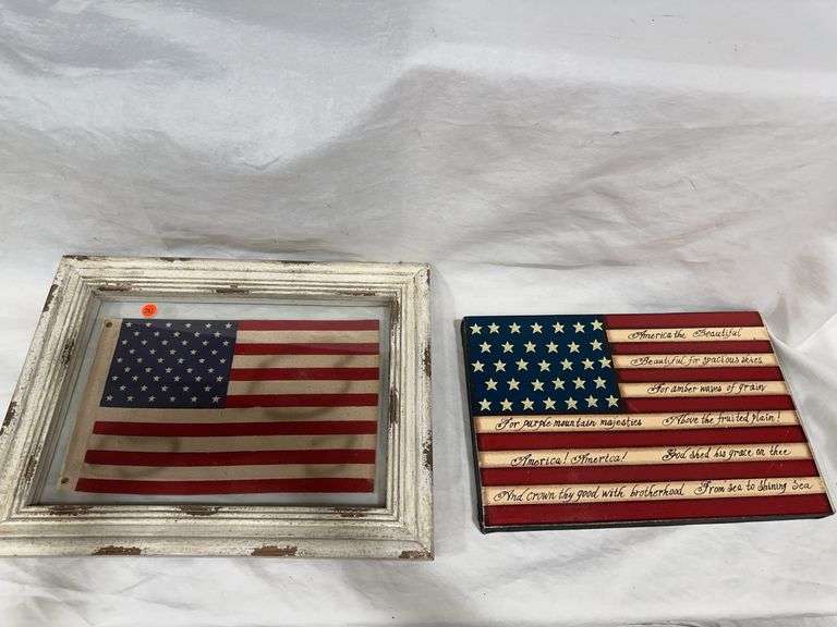 Framed and Plaque American Flag Decor Set image
