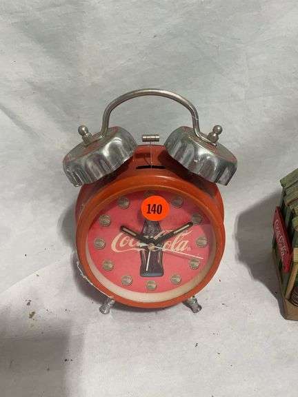 Coca-Cola Collectibles: 1997 Alarm Clock & 1999 Wooden Coaster Set