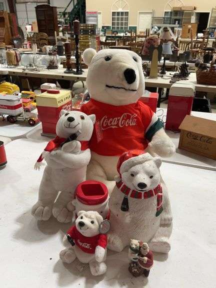 Coca-Cola Polar Bear Collectible Plush Toys and Cookie Jar image