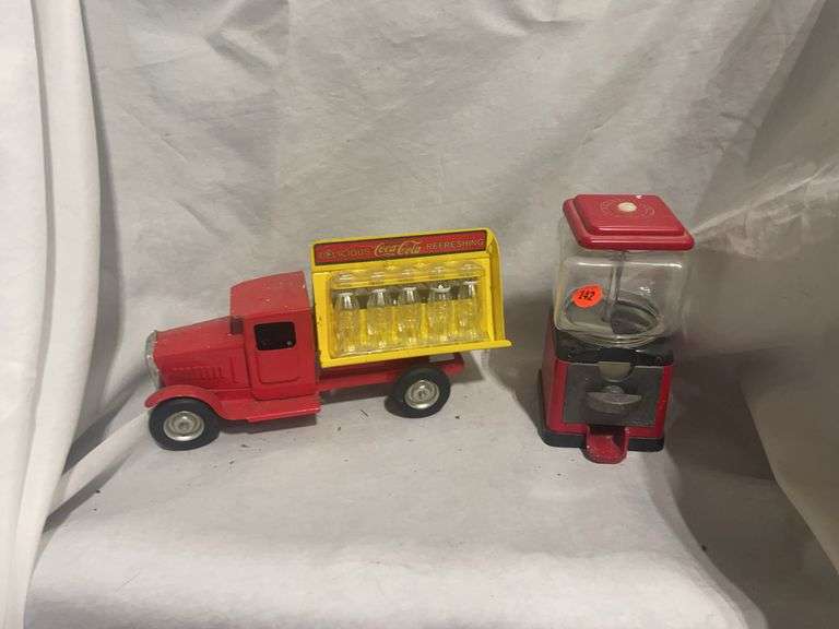 Metalcast Coca Cola Truck and Olde Tyme Reproductions Gumball Machine image
