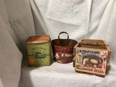 Vintage Style Advertising Tins & Seed Caddy