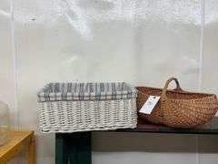 Woven Basket Lot - White & Natural