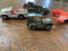 Lot of Toy Military Vehicles and Jet