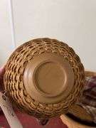 Set of Three Woven Baskets with Plaid Liners