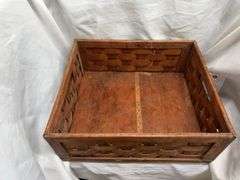 Hand Woven Wood Basket and Two Smaller Baskets