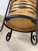 Woven Basket on Metal Stand