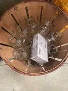 Bushel Basket with Mason Jars