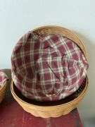 Set of Three Woven Baskets with Plaid Liners