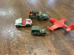 Lot of Toy Military Vehicles and Jet