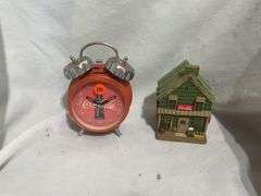 Coca-Cola Collectibles: 1997 Alarm Clock & 1999 Wooden Coaster Set
