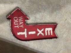 Exit Way Out Metal Arrow Sign