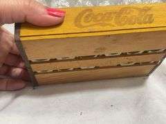 Coca-Cola Collectibles: Wooden Crate with Bottles and "Evolution of Contour Bottle" Set