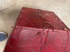 Red Painted Wooden Bucket