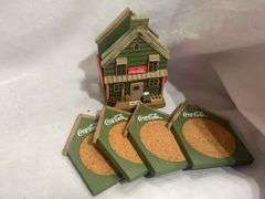Coca-Cola Collectibles: 1997 Alarm Clock & 1999 Wooden Coaster Set