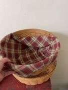 Set of Three Woven Baskets with Plaid Liners