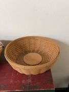 Set of Three Woven Baskets with Plaid Liners