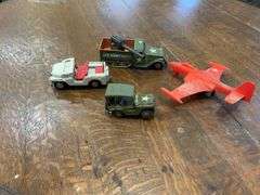 Lot of Toy Military Vehicles and Jet