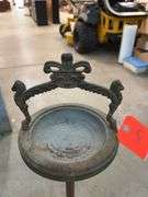 Cast Iron Smokers Stand with Lion Details
