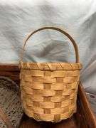 Hand Woven Wood Basket and Two Smaller Baskets
