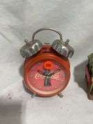 Coca-Cola Collectibles: 1997 Alarm Clock & 1999 Wooden Coaster Set