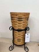 Woven Basket on Metal Stand