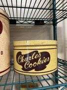 Two Vintage Charles Chips and Cookies Advertising Tins