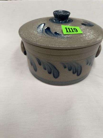 Rowe Pottery Works Stoneware Covered Casserole Dish - 1992 image