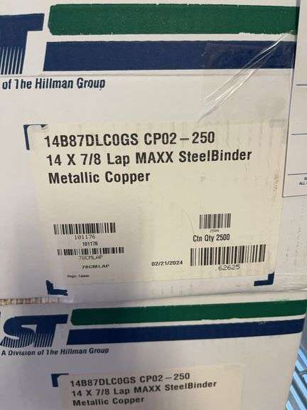 6 Boxes 14 x 7/8 Lap MAXX SteelBinder image