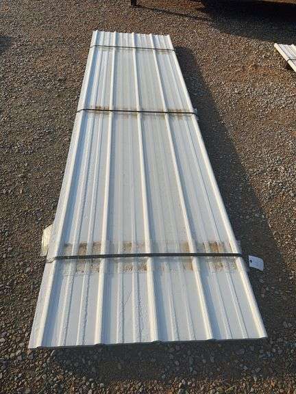 25 Pieces of Metal Pole Barn Siding, White, 29 Gauge, 3' x 12' image