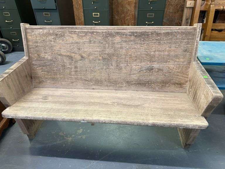 Rustic Wooden Church Pew Bench image