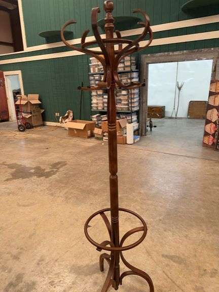 Vintage Wooden Hat and Coat Stand image