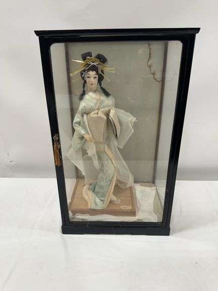 Japanese Geisha Doll in Display Case image