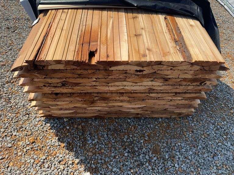 51 Pieces of Western Red Cedar Log Cabin Siding, 2" x 8" x 16'. image