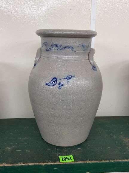 Rowe Pottery Works Stoneware Crock with Bird Motif image