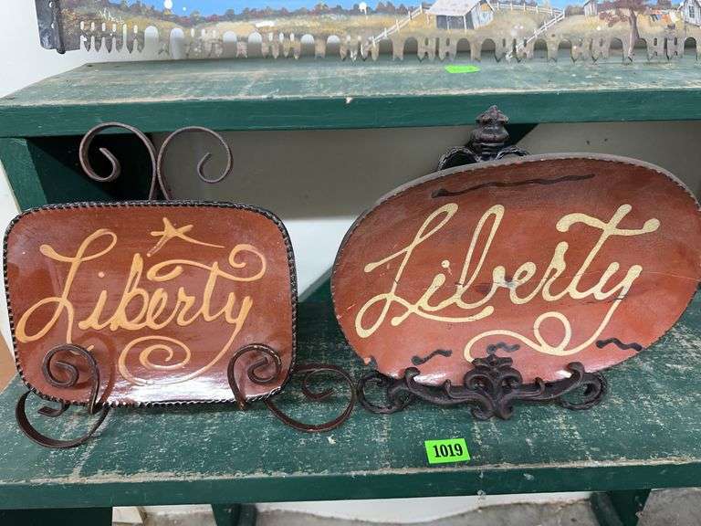 Two Decorative 'Liberty' Pottery Display Plates image
