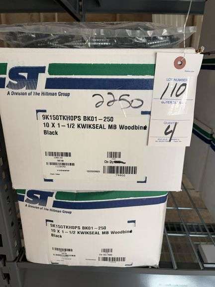 4 Boxes Hillman 10 x 1-1/2 Kwikseal MB Woodbind Screws image