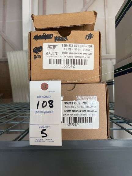 5 Boxes Sealtite  1/8 x .126 - .187 S/S Rivets image