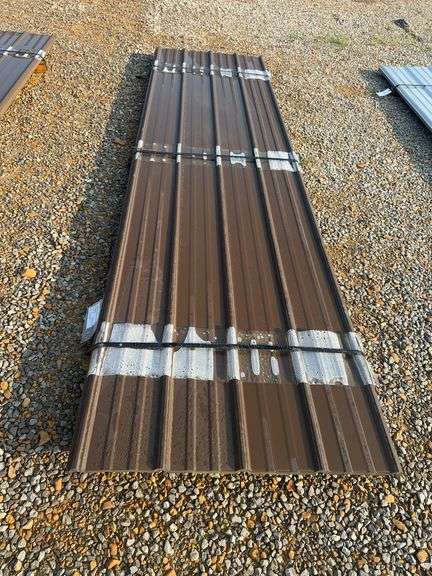 Lot of 25 Bronze 29 Gauge Metal Pole Barn Siding Sheets image