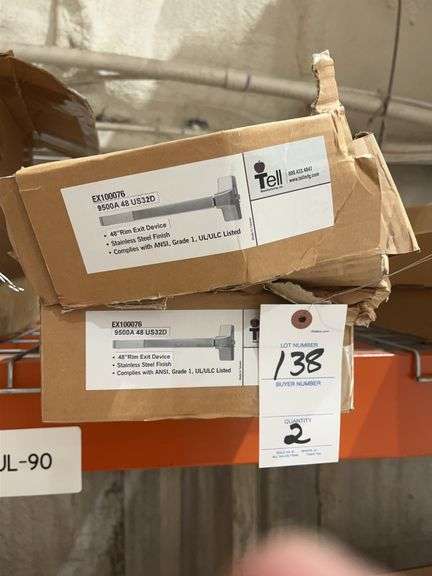 (2) EX100076 9500A 48 US32D 48" Rim Exit Device image