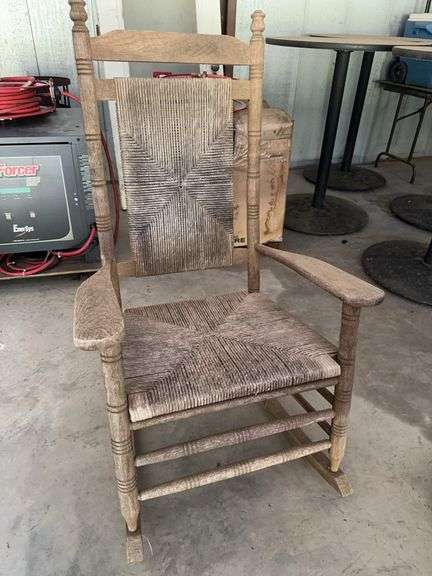 Woven Seat Wooden Rocking Chair image