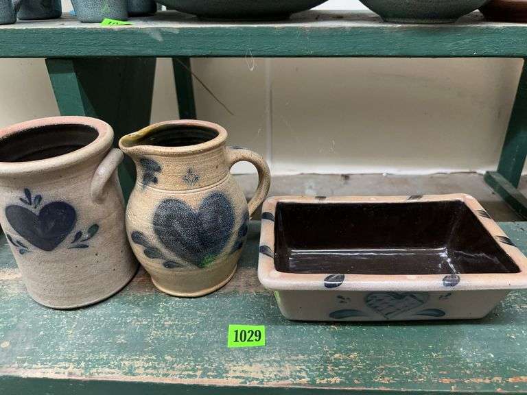 Wisconsin Pottery Stoneware Assortment, Three Pieces image