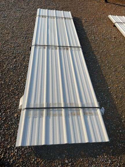 Metal Pole Barn Siding, 29 Gauge, 3' x 12', White, 25 Pieces image