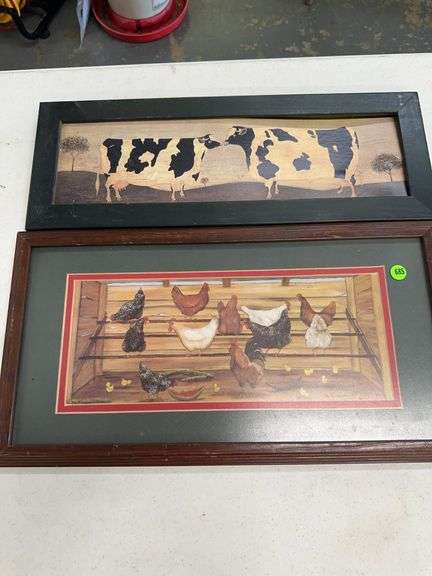 Framed B. Lunning '83 Print and Cow Wall Art image