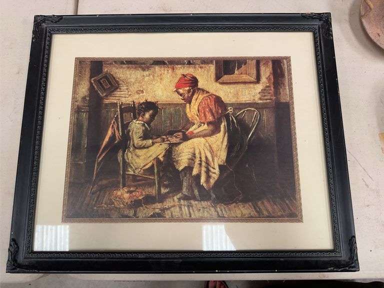 Framed Print of Woman Teaching Girl image