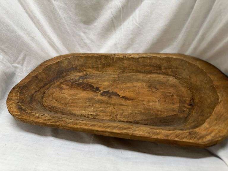 Hand Carved Wooden Dough Bowl image