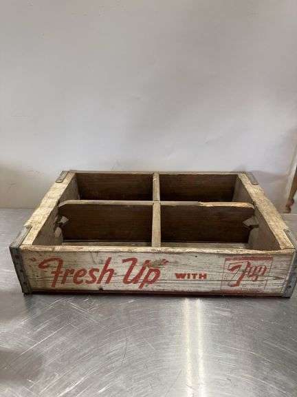 Vintage "Fresh Up With 7up" Wooden Crate image