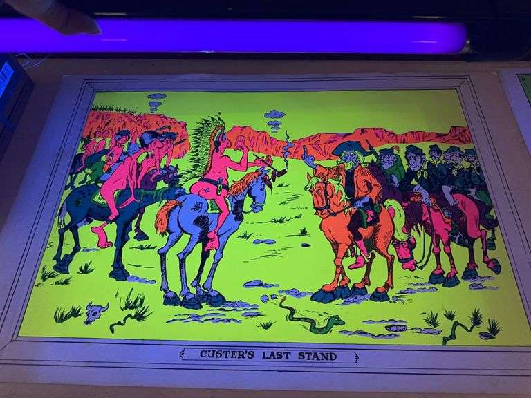 Custer's Last Stand Cartoon Blacklight Poster image