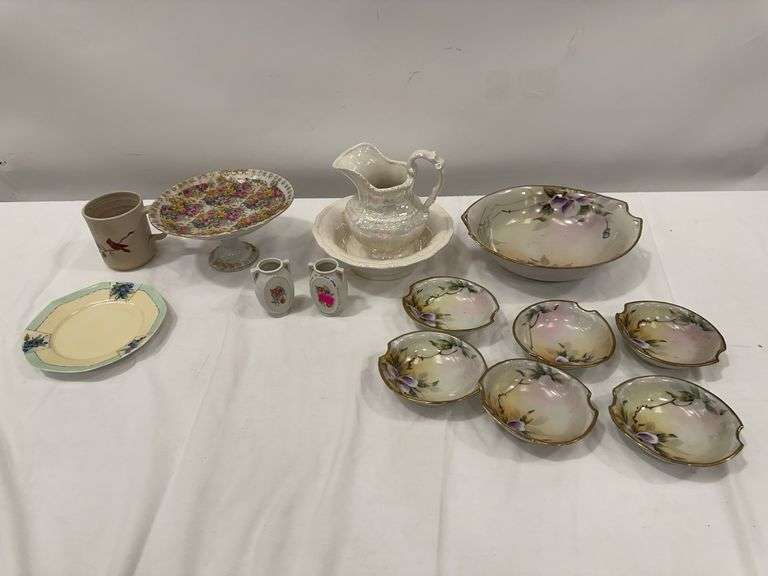 Collection of Decorative Bowls, Plates, Pitcher and Vases image