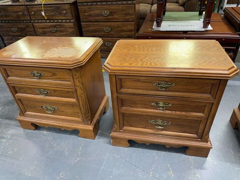 Pair of Three-Drawer Nightstands image